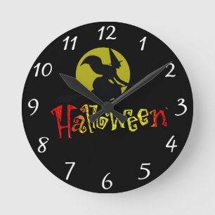 Halloween Clock Runde Wanduhr
