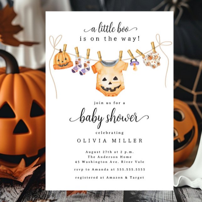 Halloween Clothesline Kinderdusche Einladung (Von Creator hochgeladen)