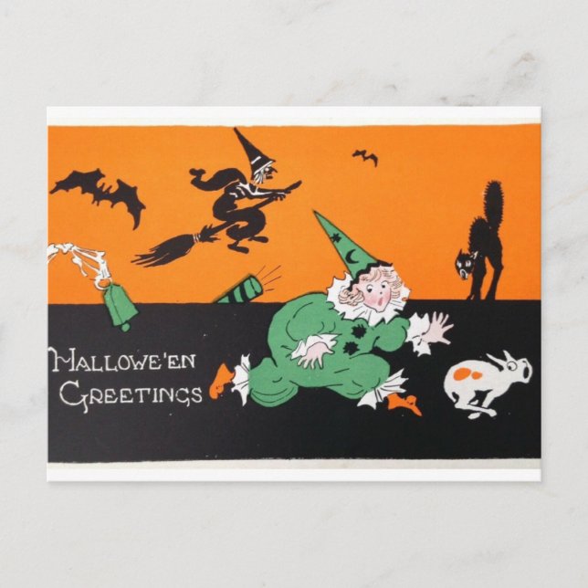 Halloween Clown Postcard: Whimsical Fun! Postkarte (Vorderseite)