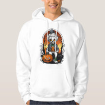 Halloween Clown sitzend auf Jack im Spooky Forest