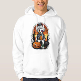 Halloween Clown sitzend auf Jack im Spooky Forest Hoodie