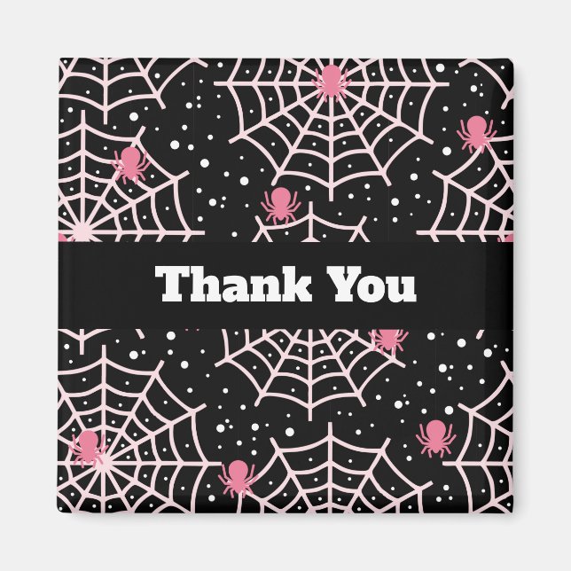 Halloween Coblies & Spiders Pattern Vielen Dank Magnet (Vorne)