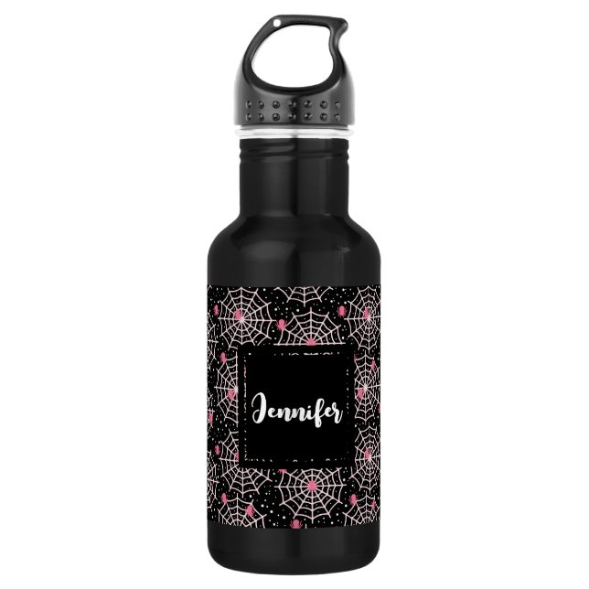 Halloween Cobnets & Spiders Pattern Edelstahlflasche (Vorderseite)