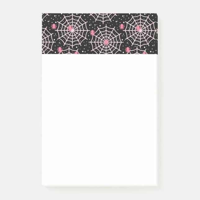 Halloween Cobnets & Spiders Pattern Post-it Klebezettel (Vorderseite)