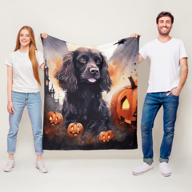 Halloween Cocker Spaniel mit Pumpkins Fleecedecke (Beispiel)
