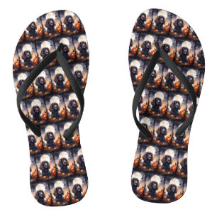 Halloween Cocker Spaniel mit Pumpkins Flip Flops