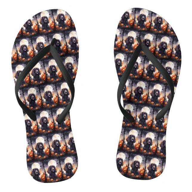 Halloween Cocker Spaniel mit Pumpkins Flip Flops (Fußbett)