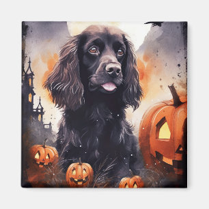 Halloween Cocker Spaniel mit Pumpkins Magnet