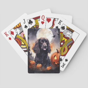 Halloween Cocker Spaniel mit Pumpkins Spielkarten