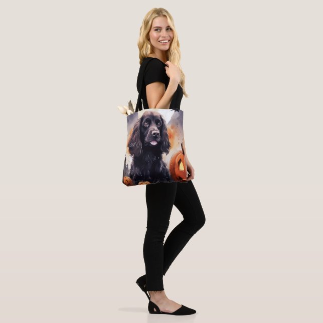 Halloween Cocker Spaniel mit Pumpkins Tasche (Am Model)
