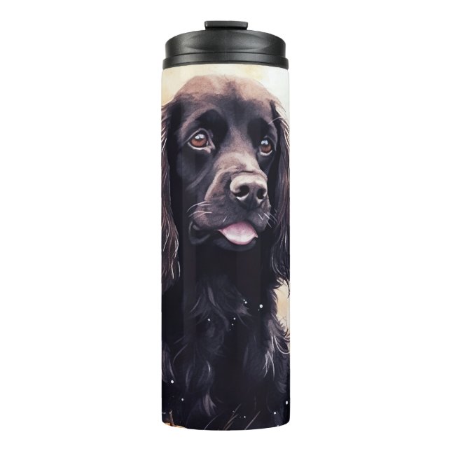 Halloween Cocker Spaniel mit Pumpkins Thermosbecher (Vorderseite)