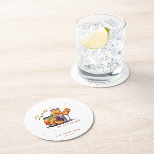 Halloween Cocktail Drinks Kinderdusche Runder Pappuntersetzer (Vor Ort)