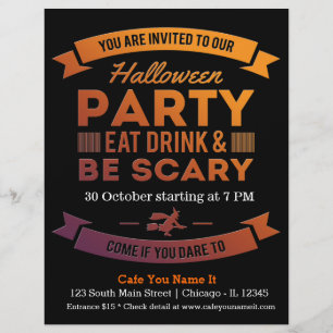 Halloween-Cocktail (Hintergrundfarbe kann geändert Flyer