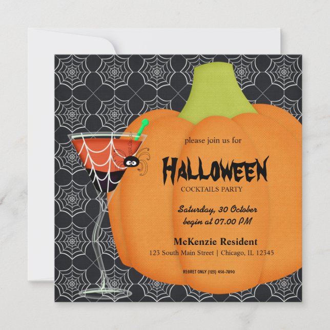 Halloween Cocktail Party Einladung (Vorderseite)