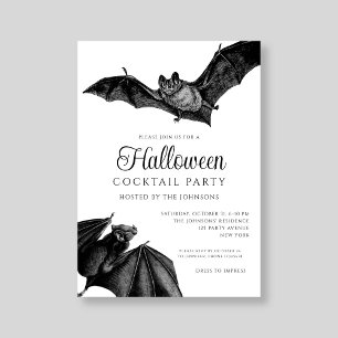 Halloween Cocktail Party Schwarz-Weiß-Schlangen Einladung