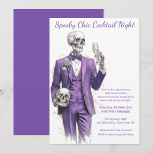 Halloween-Cocktailparty Spuknacht im Chic-Stil Einladung