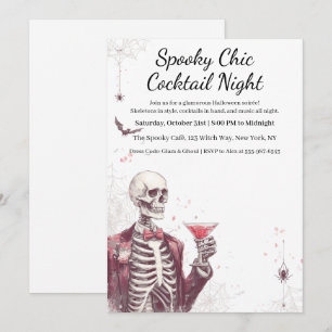 Halloween-Cocktailparty Spuknacht im Chic-Stil Einladung