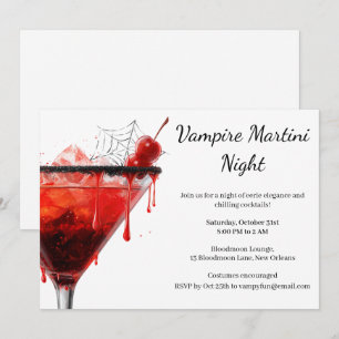 Halloween-Cocktailparty   Vampir-Martini Einladung