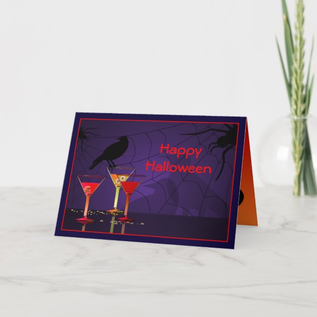 Halloween Cocktails Kundenfreundlichkeit Karte (Vorderseite)