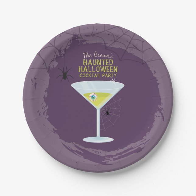 Halloween Cocktails Pappteller (Vorderseite)