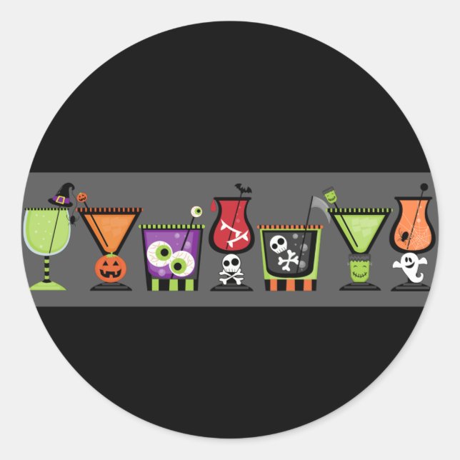 Halloween Cocktails Umschlag Aufkleber Stickers (Vorderseite)