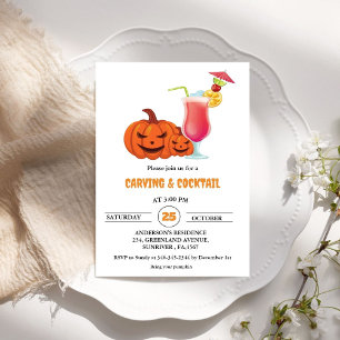 Halloween Cocktails und Carving Adult Party Einladung