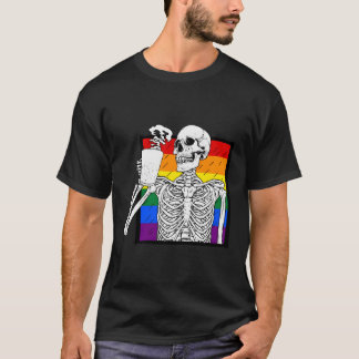 Halloween Coffee Drink Skeleton Skull-Kaffee Lo T-Shirt