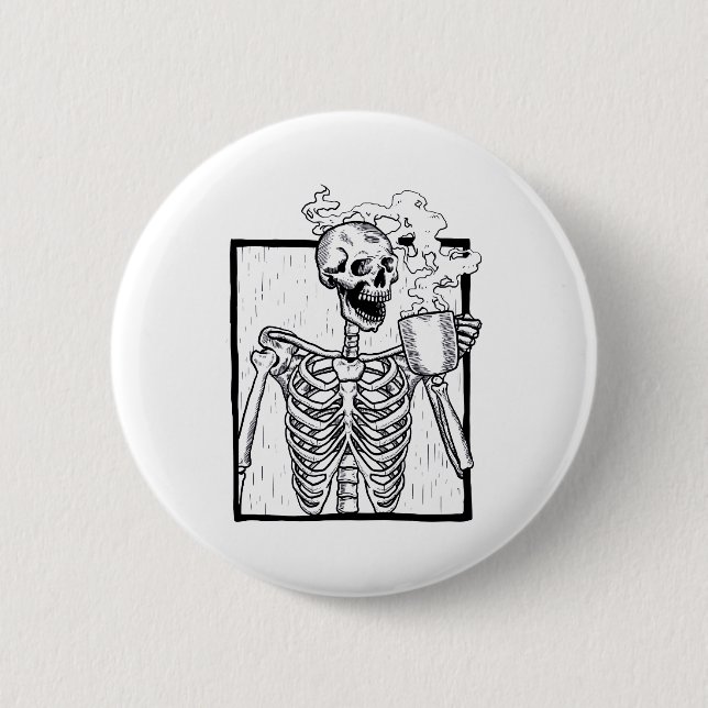 halloween coffee drink skelett button (Vorderseite)