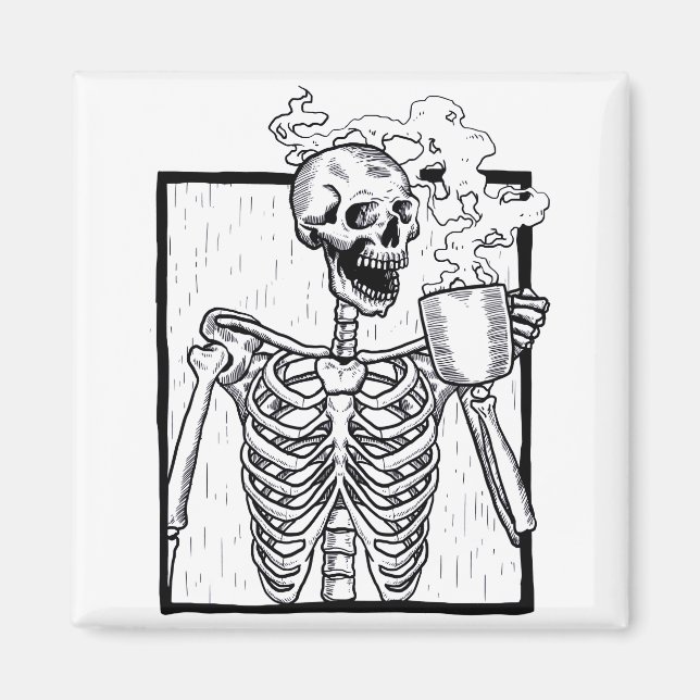 halloween coffee drink skelett magnet (Vorne)