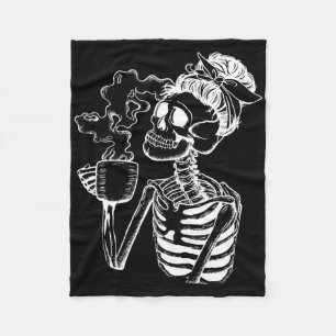 Halloween Coffee Drink Skelettlehrer Lazy Di Fleecedecke