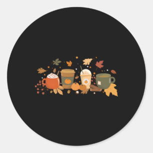 Halloween Coffee Pumpkin Latte Spice Coffee Liebe  Runder Aufkleber