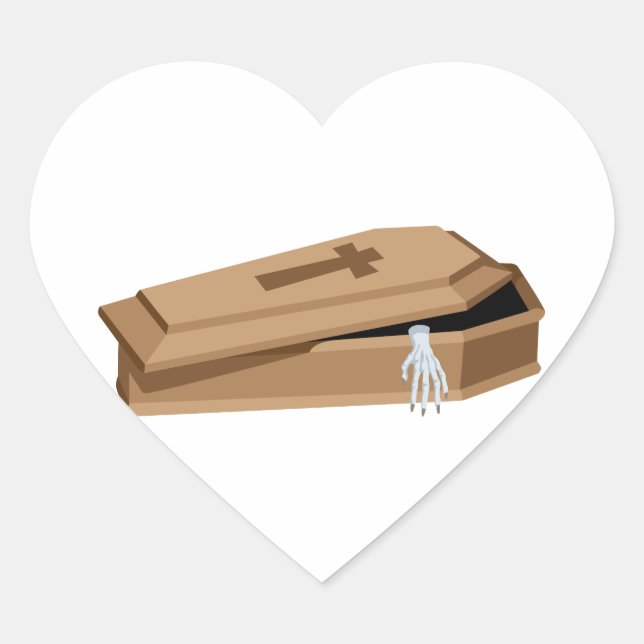 Halloween Coffin Herz-Aufkleber (Vorderseite)