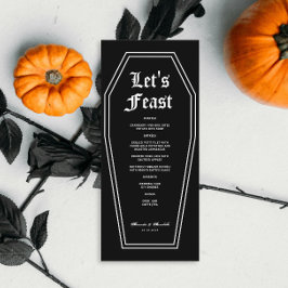 Halloween Coffin Wedding Menu DIY Menükarte