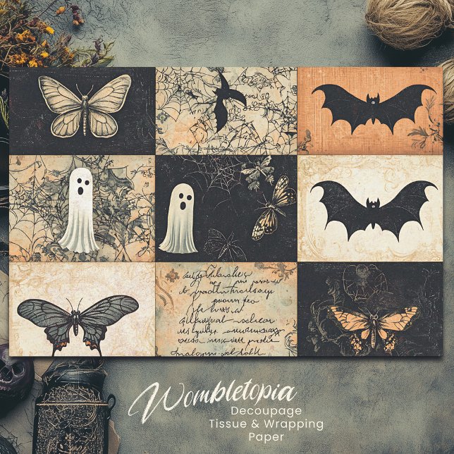 Halloween Collage Ghost & Pumpkin Decoupage Seidenpapier (Von Creator hochgeladen)