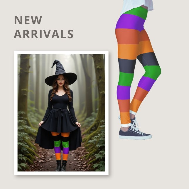 Halloween Colors Hexe Leggings (Halloween Colors Witchy Leggins)