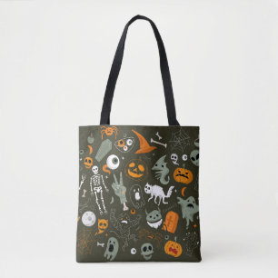 Halloween Concept Illustration mit Zeichen und Sym Tasche