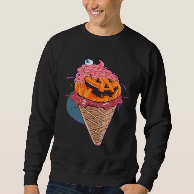 Halloween cones Pumpkin Worms icecream Sweatshirt (Vorderseite)