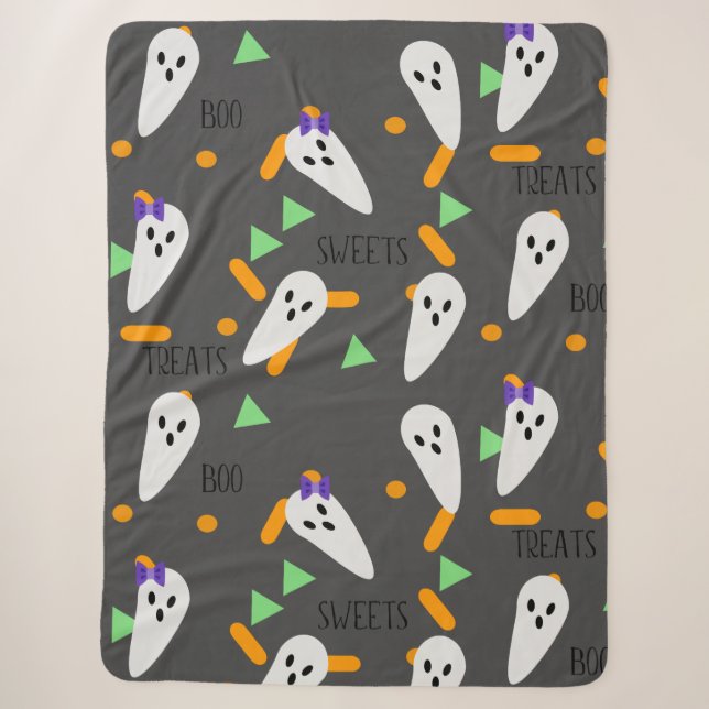 Halloween Confetti Sprinkles Ghost-Leckereien Sherpadecke (Vorderseite)