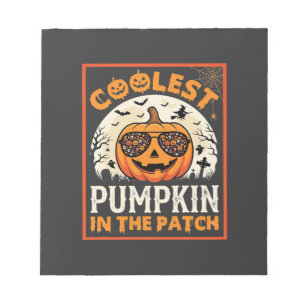 Halloween Coolste Sonnenbrille mit Kürbis im Patch Notizblock