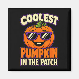 Halloween coolster Kürbis auf dem Feld Kinder Jung Magnet