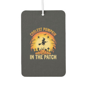 Halloween Coolster Kürbis im Patch Hexen Design Autolufterfrischer