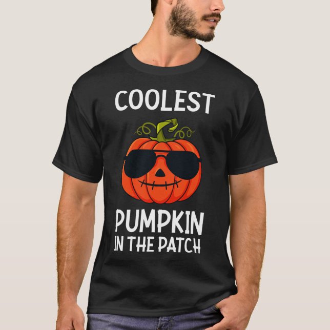 Halloween Coolster Kürbis in den Patch Fun Boys Gi T-Shirt (Vorderseite)
