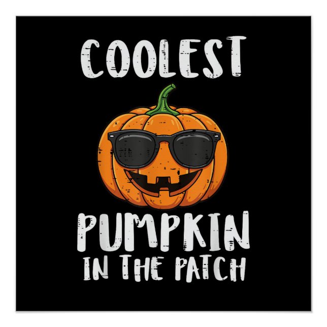 Halloween Coolster Kürbis-Patch-Kostüm Männer Jung Poster (Vorderseite)