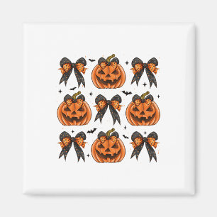 Halloween Coquette-Bogen-Kürbis Gruselige Frauen M Magnet