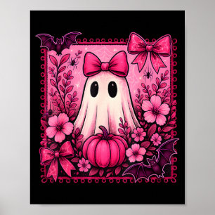 Halloween Coquette-Bogen Süßer Geist Florales Mädc Poster