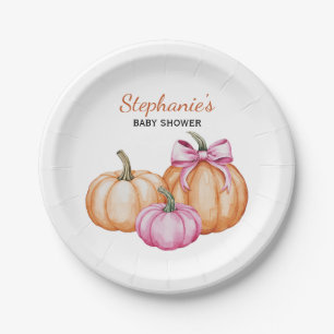 Halloween Coquette Bow Pumpkin Spooky Kinderdusche Pappteller