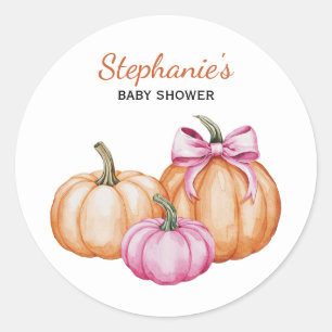 Halloween Coquette Bow Pumpkin Spooky Kinderdusche Runder Aufkleber