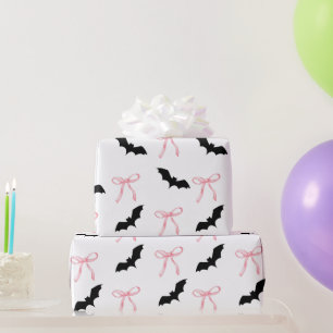 Halloween Coquette rosa Bug und Fledermaus Geschenkpapier