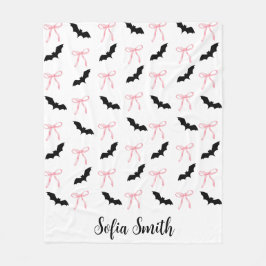 Halloween Coquette rosa Bug und schwarze Fledermäu Fleecedecke