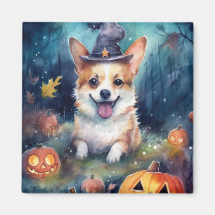 Halloween Corgi mit Pumpkins Beängstigend Magnet
